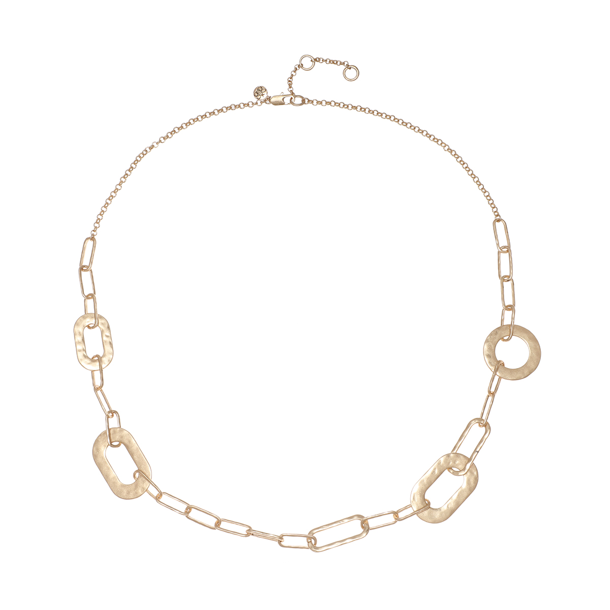 Bella Uno Worn Gold-Tone Ring Chain Long Necklace
