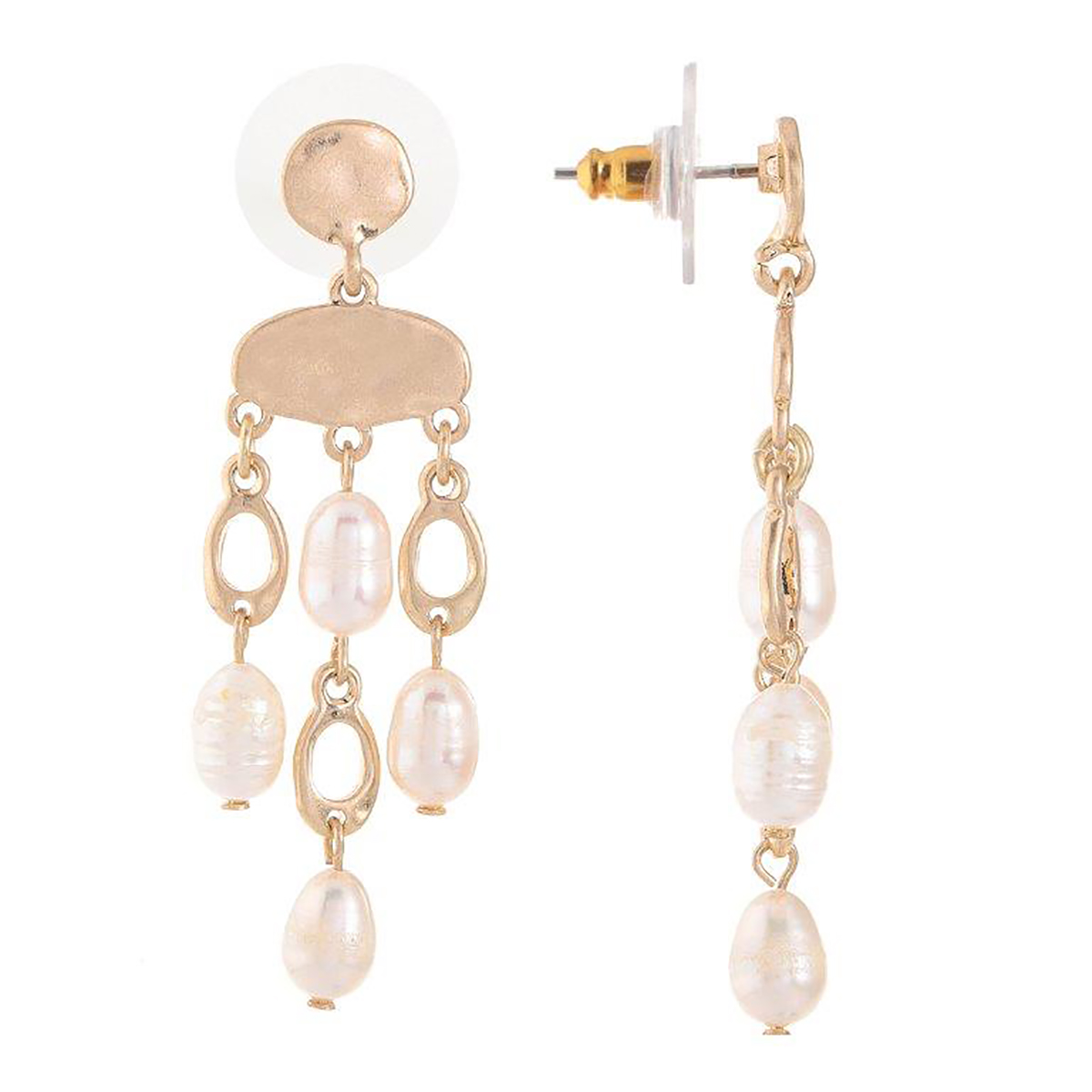 Bella Uno Bella Pearl Land Pearl Chandelier Dangle Earrings