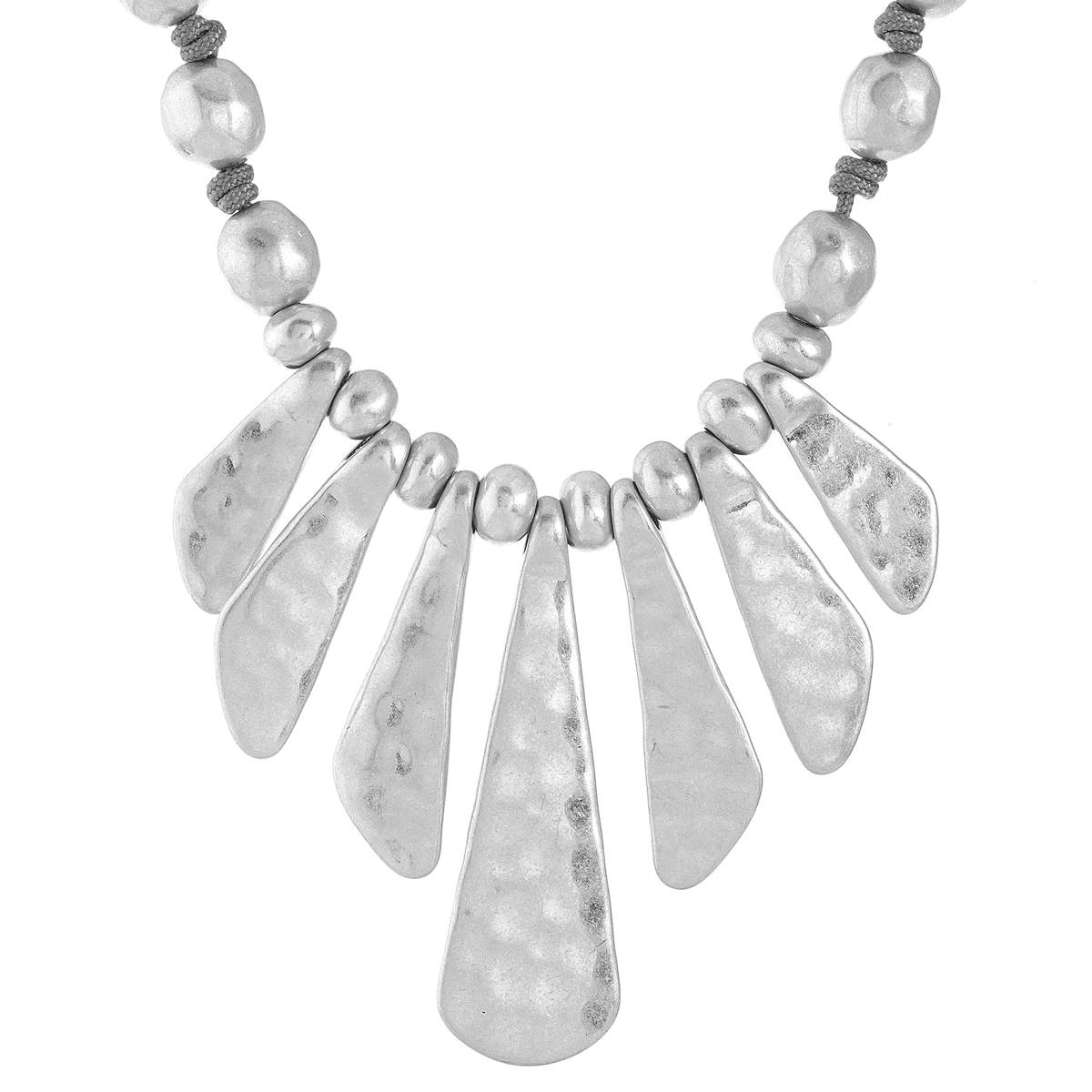 Bella Uno Worn Silver-Tone Graduated Statement Necklace