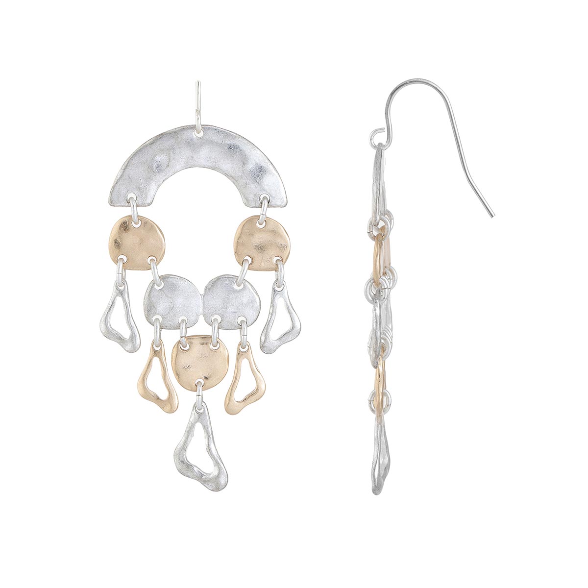 Bella Uno Two-Tone Metal Chandelier Dangle Earrings