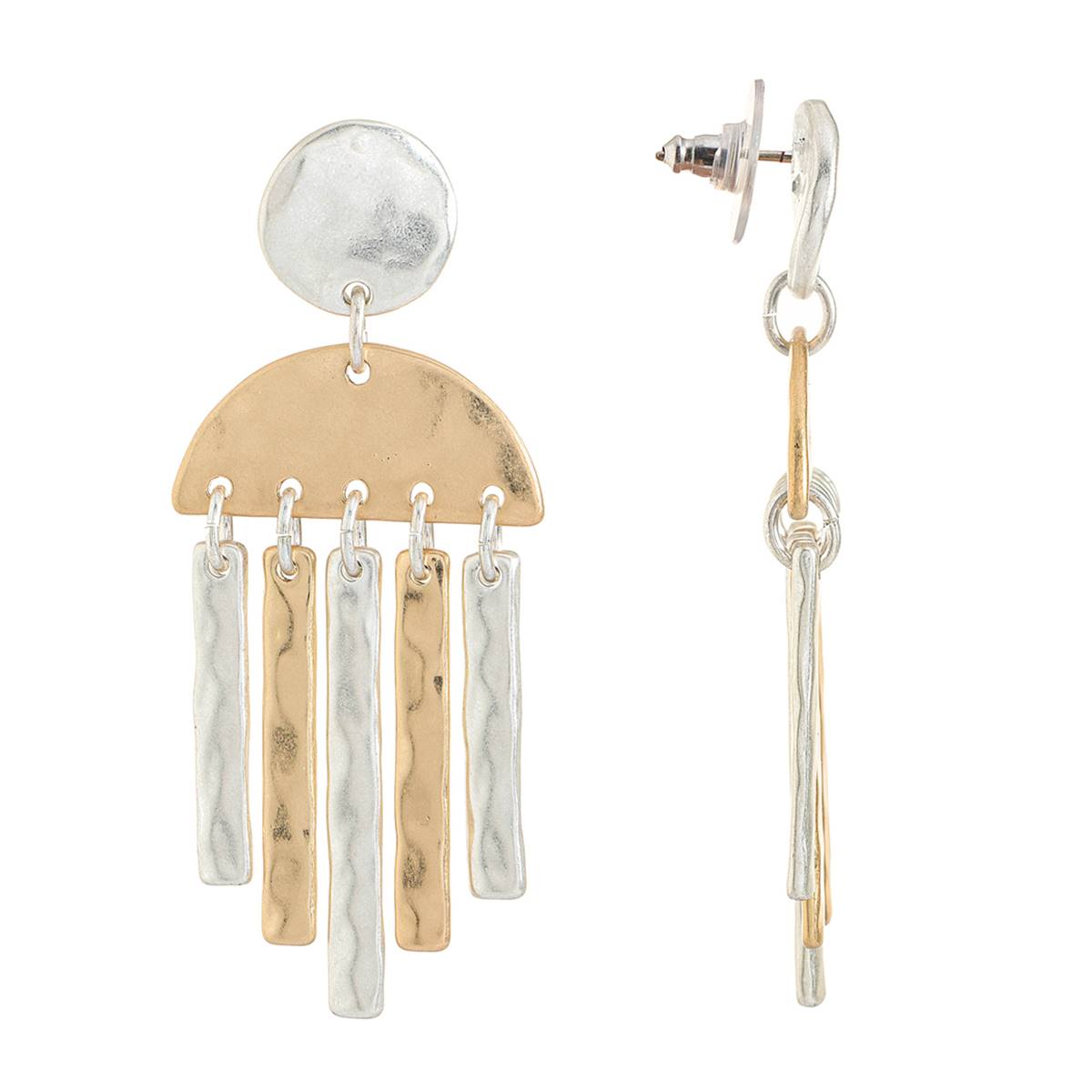 Bella Uno Two-Tone Fan Bar Dangle Earrings