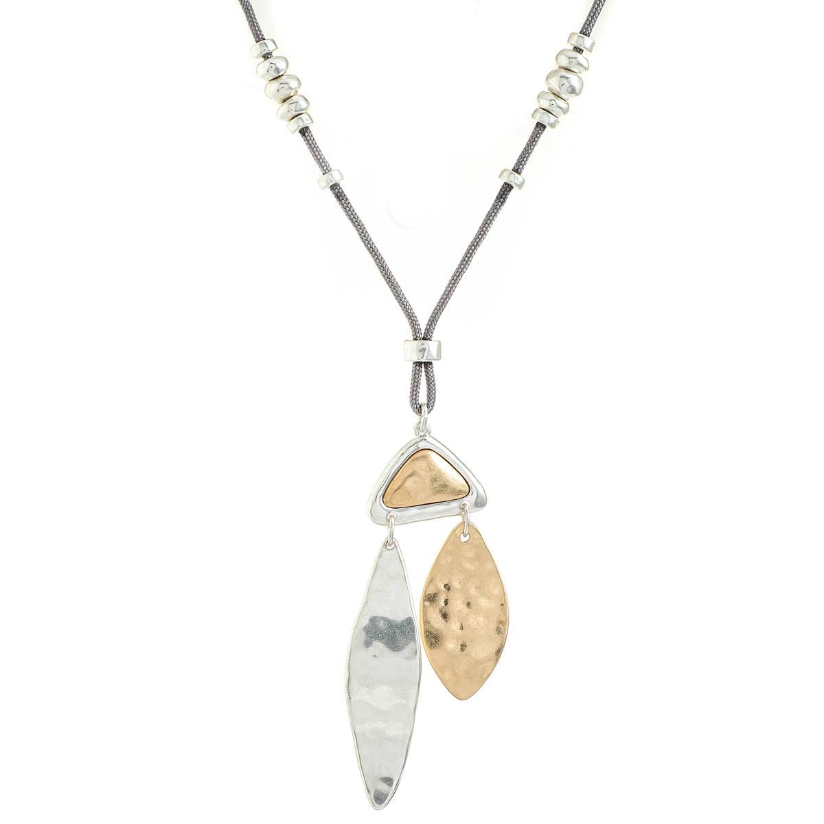 Bella Uno Two-Tone Oblong Organic Y-Necklace