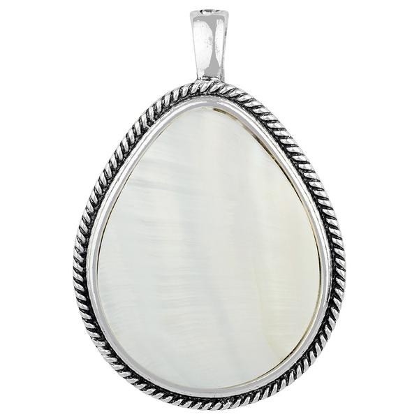 Wearable Art Mother of Pearl Teardrop Enhancer Pendant