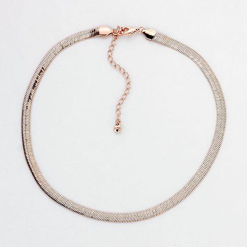 Wearable Art Rose Gold Herringbone Chain Necklace