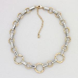Wearable Art Gold & Silver Circle & Link Necklace