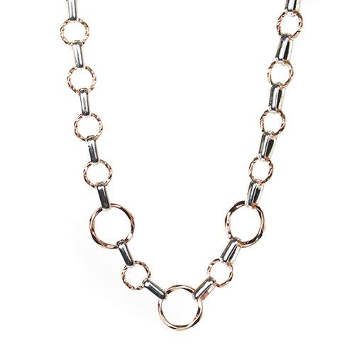 Wearable Art Silver & Rose Gold-Tone Link Chain Necklace