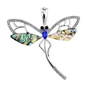Wearable Art Silver-Tone Green Dragonfly Enhancer