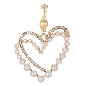 Wearable Art Gold-Tone Double Heart Enhancer Pendant