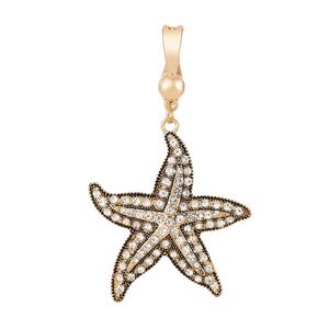 Wearable Art Gold-Tone Hematite & CZ Starfish Enhancer Pendant