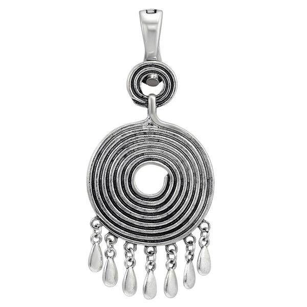 Wearable Art Silver-Tone Round Dangle Enhancer