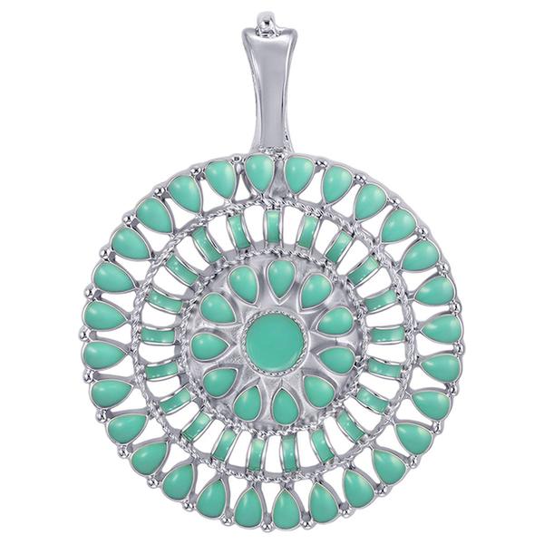 Wearable Art Turquoise Stone Disc Enhancer