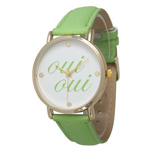 Womens Olivia Pratt(tm) Oui Oui Leather Strap Watch - 13445