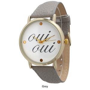 Womens Olivia Pratt(tm) Oui Oui Leather Strap Watch - 13445 alternate view