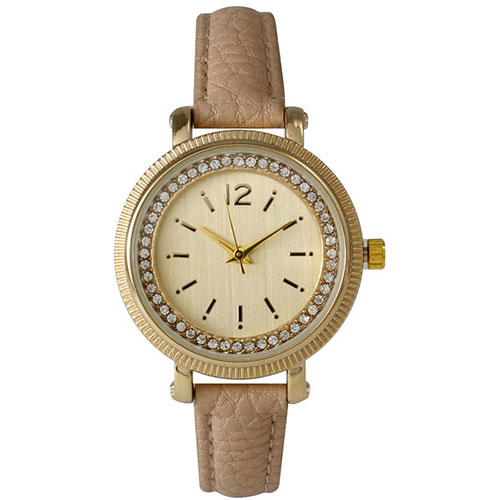 Womens Olivia Pratt Rhinestone Watch -14293BEIGE