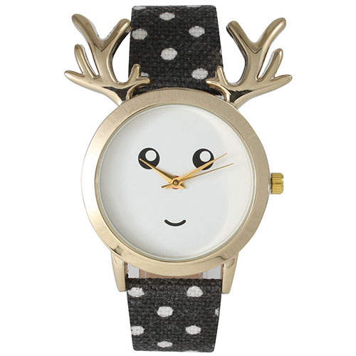 Womens Olivia Pratt Holiday Antler Watch - 15108BLACK