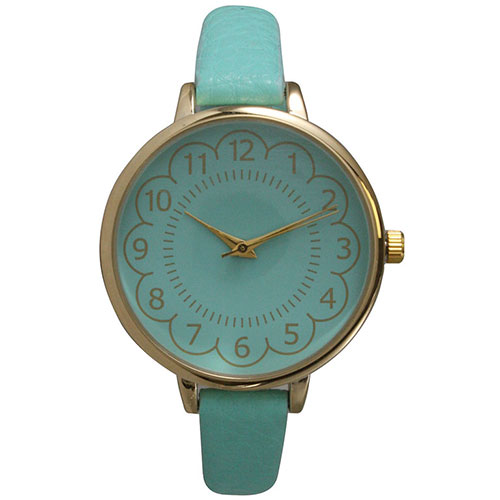 Womens Olivia Pratt Leather Strap Watch - 15410MINT
