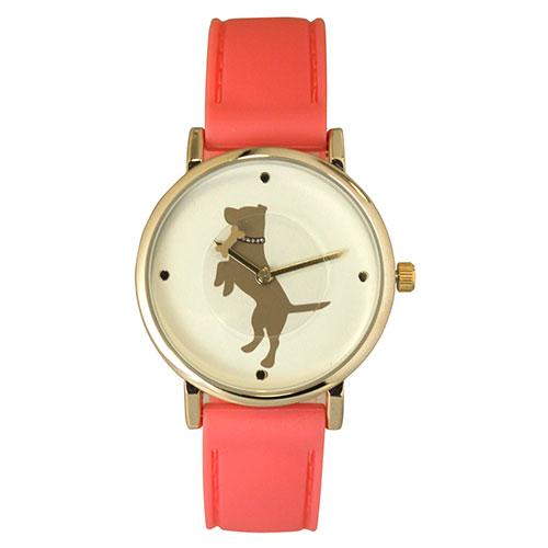Womens Olivia Pratt(tm) Dog & Bone Silicone Watch - 16765PINK