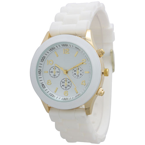 Womens Olivia Pratt Trendy Silicone Strap Watch - 20225WHITE