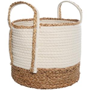Prestige Patio Large Cream Cotton Rope & Seagrass Basket