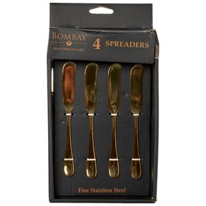 Famous Brand Shiny Gold Cheese Spreaders - Set of 4