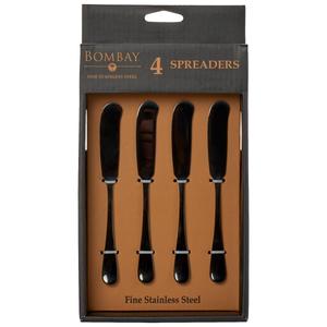 Famous Brand Shiny Black Cheese Spreaders - Set of 4