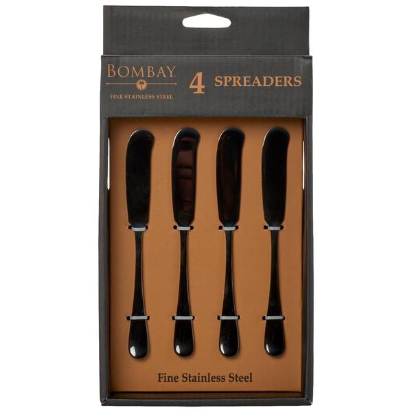 Famous Brand Shiny Black Cheese Spreaders - Set of 4