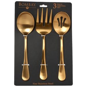 Famous Brand Matte Gold 3pc. Serving Set