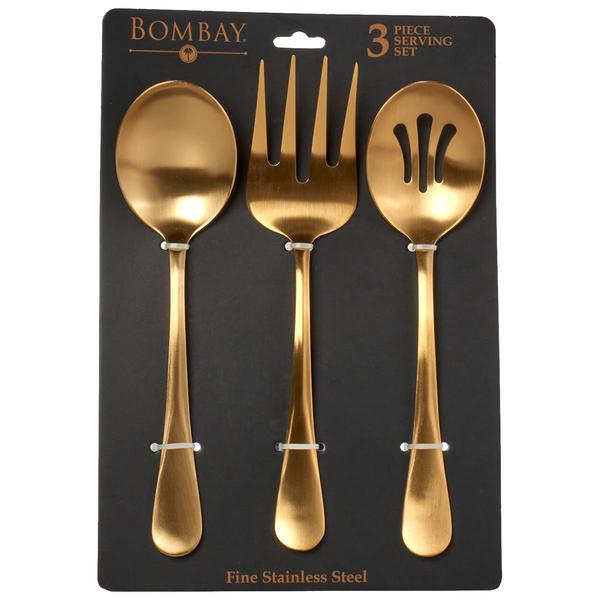 Famous Brand Matte Gold 3pc. Serving Set