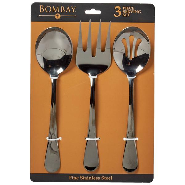 Famous Brand Shiny Black 3pc. Serving Set