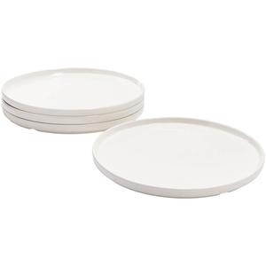 Famous Brand Set of 4 10.5in. High Rim Ceramic Dinner Plates