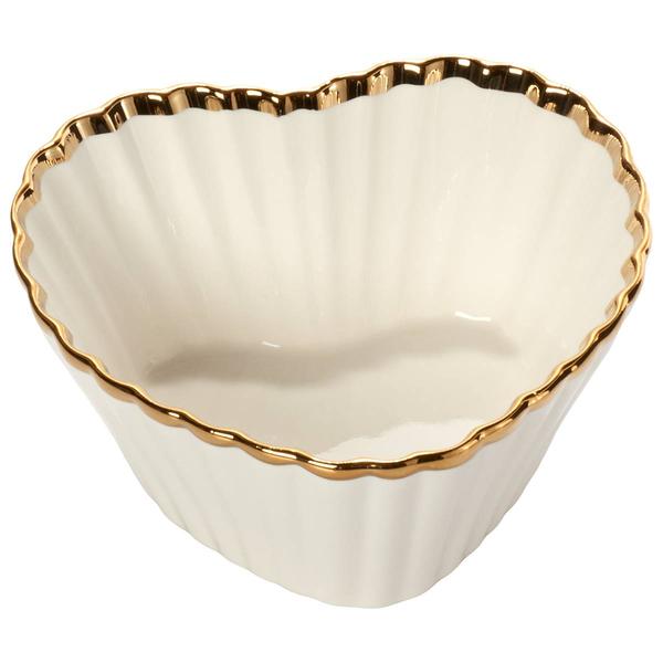 Famous Brand Bombay Gold Fluted Heart Bowl
