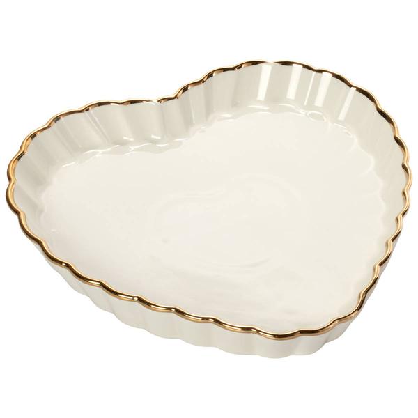 Famous Brand Bombay Gold Fluted Heart  Dinner Plate