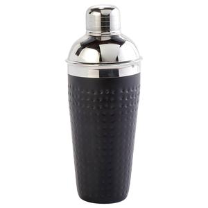 Famous Brand Stainless Steel Hammered Cocktail Shaker - Black
