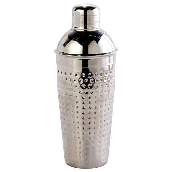 Famous Brand Stainless Steel Hammered Cocktail Shaker - Silver
