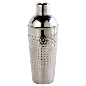 Famous Brand Stainless Steel Hammered Cocktail Shaker - Silver