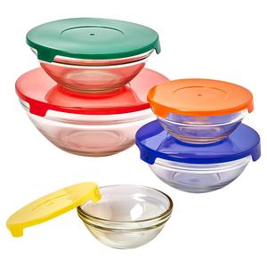 Famous Brand Glass Storage Bowls with Plastic Lids - Set of 5