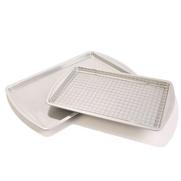 Famous Brand Aluminum Cookie Sheet & Cooling Rack 3pc. Baking Set