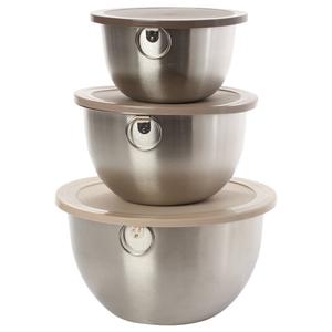 Famous Brand Stainless Steel Bowls w/ Lids - Set of 3