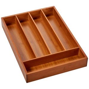 Famous Brand Bamboo 5-Compartment Flatware Tray