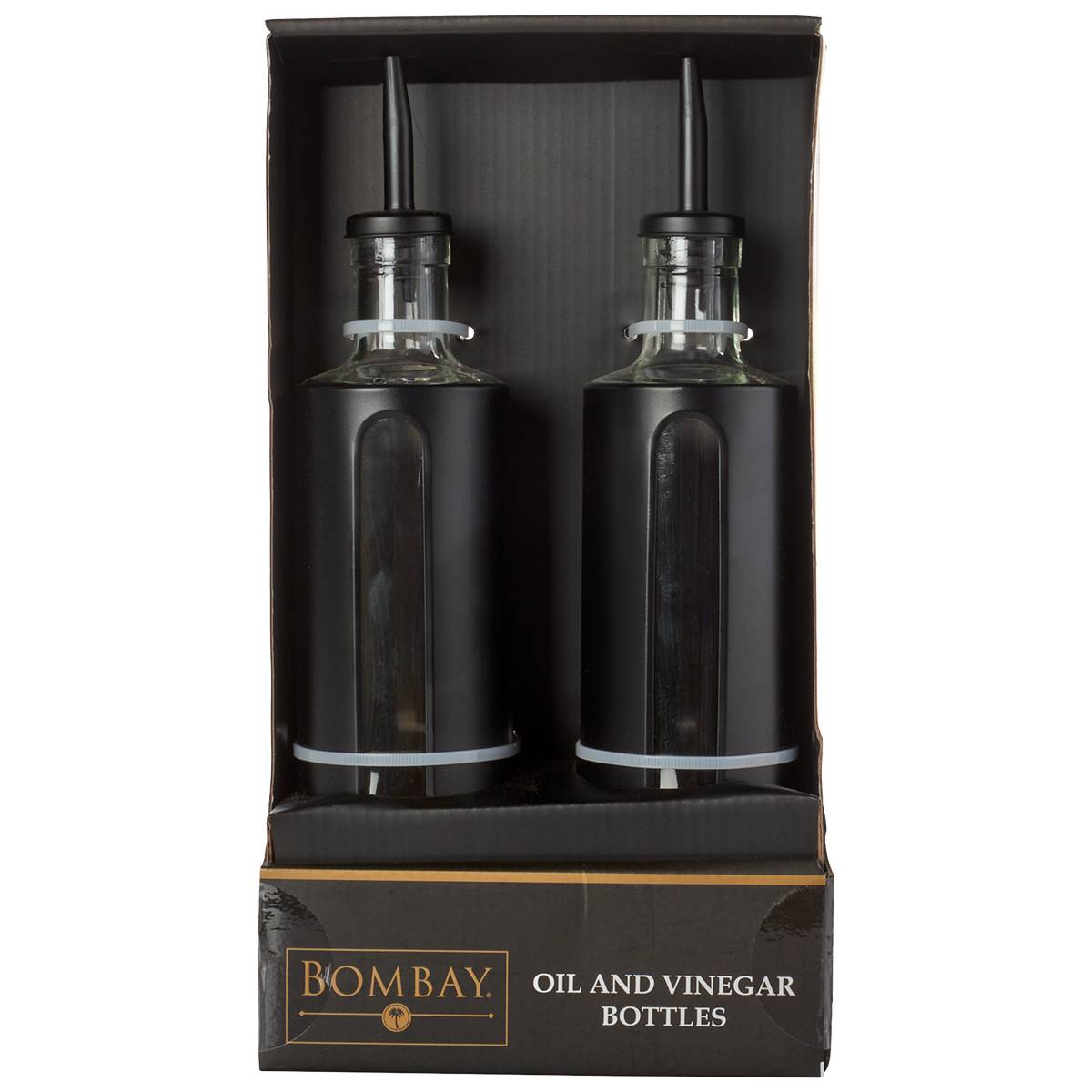 Bombay Glass Oil & Vinegar Bottles - Set Of 2