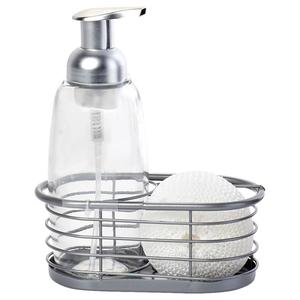 Famous Brand Glass Soap with Sponge Holder & Sponge