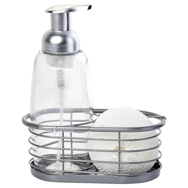 Famous Brand Glass Soap with Sponge Holder & Sponge
