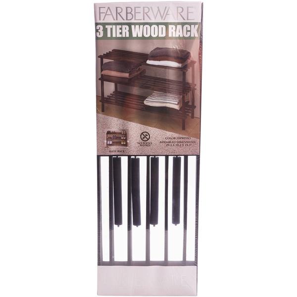 Famous Brand 3-Tier Wood Shoe Rack alternate view