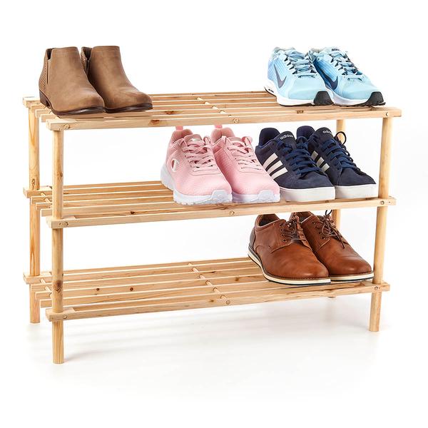 Famous Brand 3-Tier Wood Shoe Rack
