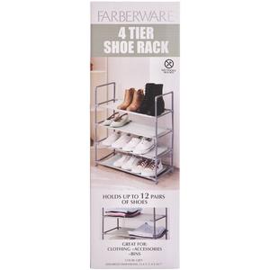 Famous Brand 4 Shelf 12pr. Woven Shoe Rack