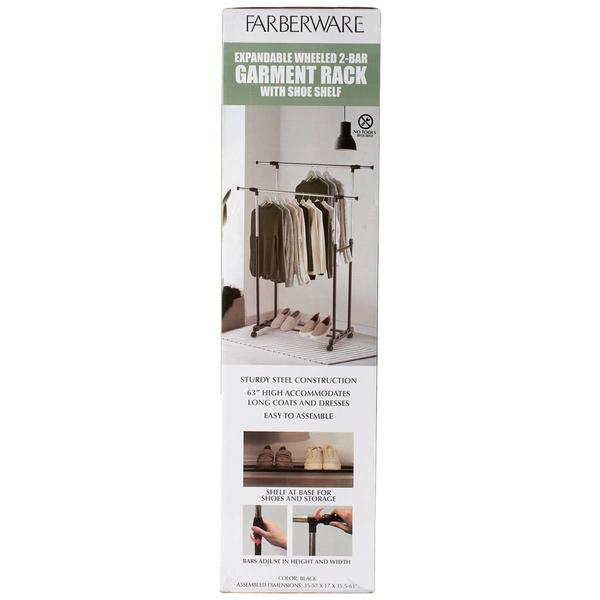 Famous Brand Double Garment Rack with Wheels