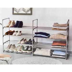 Famous Brand 4-Tier Metal Double Wide Shoe Rack alternate view