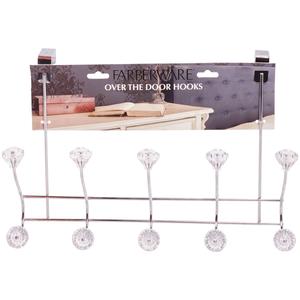 Famous Brand 5 Over the Door Hooks with Crystals