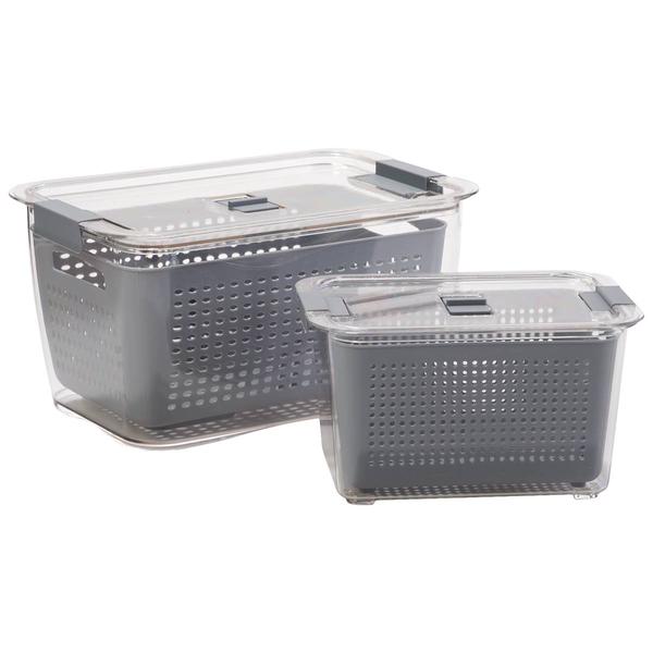 Famous Brand Fresh Produce Keepers w/ Vent Lids - Set of 2