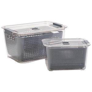 Famous Brand Fresh Produce Keepers w/ Vent Lids - Set of 2